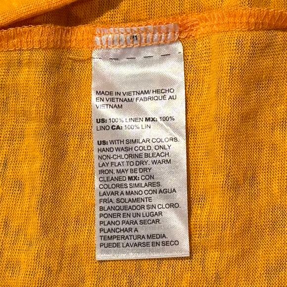 Chicos Cardigan Linen Minimalist Coastal Grandma Boho Summer Orange 2 Large 12 - Picture 4 of 6